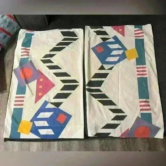 Vintage Dan River Standard Size Pillow Case set, super retro and geometric! - Picture 1 of 4